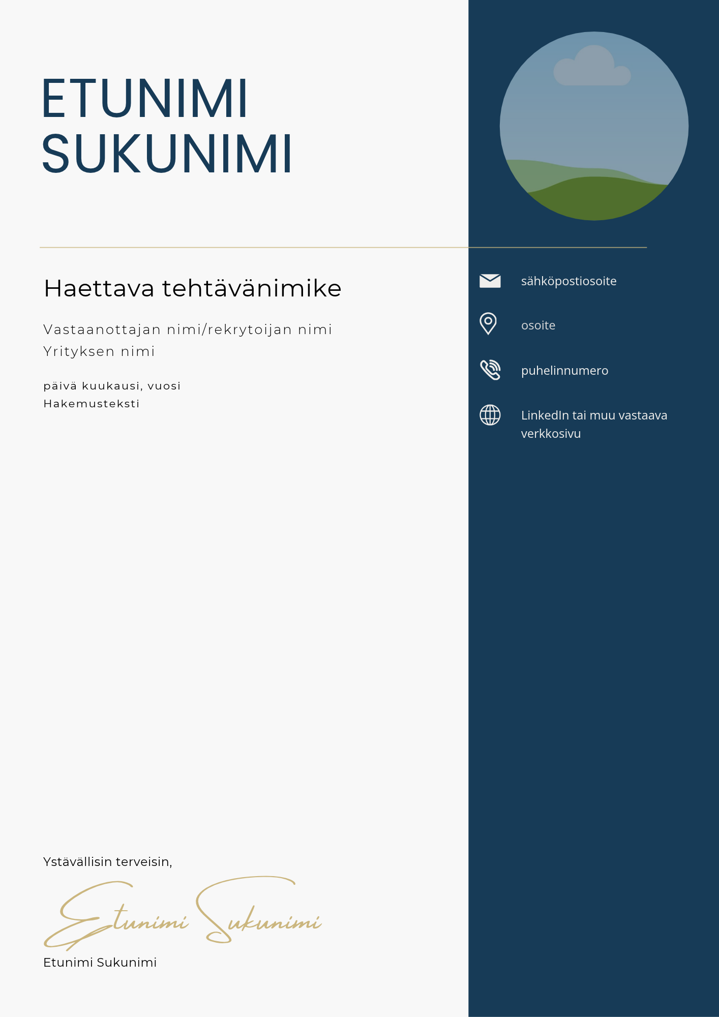 Clean Minimalist -työhakemuspohjan esikatselu